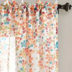 Weeping Flower Sheer Window Curtain Panel Set