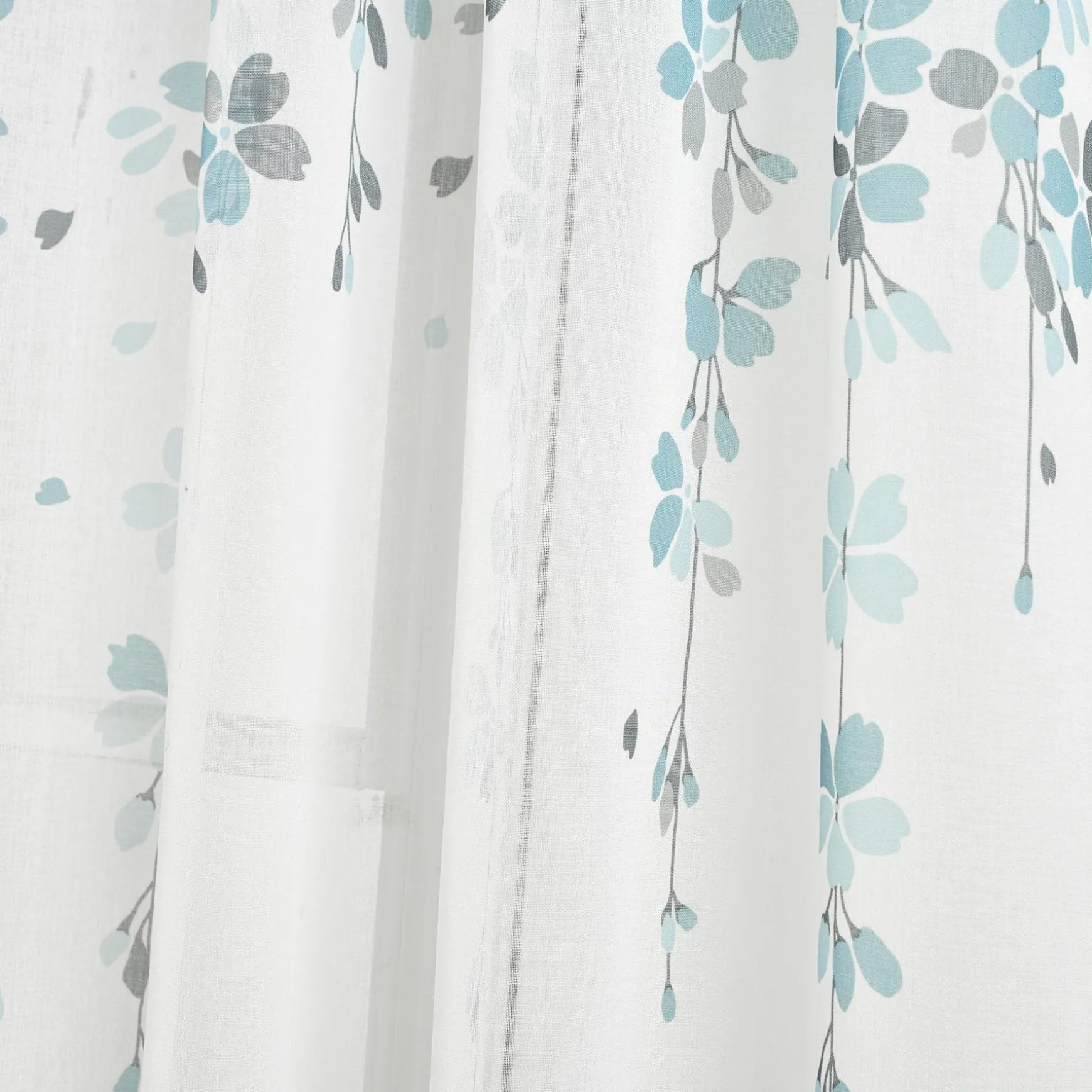 Weeping Flower Sheer Window Curtain Panel Set