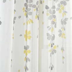 Weeping Flower Sheer Window Curtain Panel Set