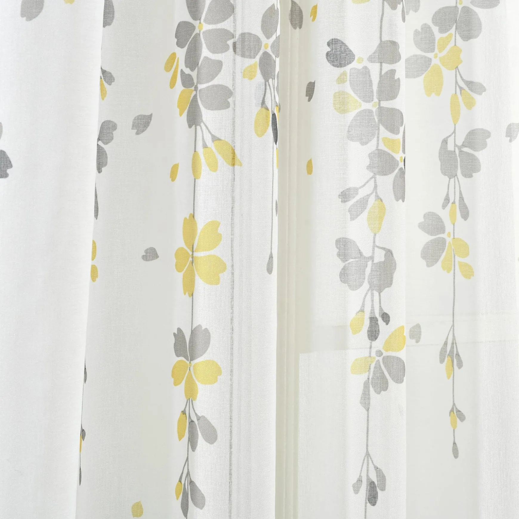 Weeping Flower Sheer Window Curtain Panel Set