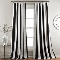 Wilbur Stripe Light Filtering Window Curtain Set
