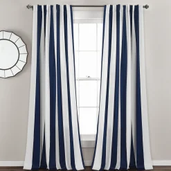 Wilbur Stripe Light Filtering Window Curtain Set