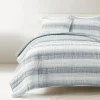 Yarn Dyed Textured Stripe Waffle Quilt 3 Piece Set