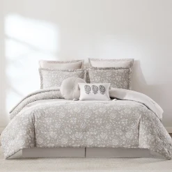 Zara Floral Block Cotton Comforter 8Pc Set