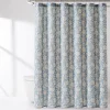 Zara Floral Block Linen Textured Shower Curtain