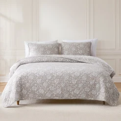 Zara Floral Block Reversible Cotton Quilt Set