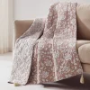Zara Floral Block Reversible Cotton Throw Blanket