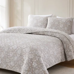 Zara Floral Block Reversible Cotton Quilt Set