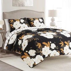 Zinnia Floral 3 Piece Quilt Set