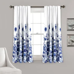 Zuri Flora Light Filtering Window Curtain Panel Set